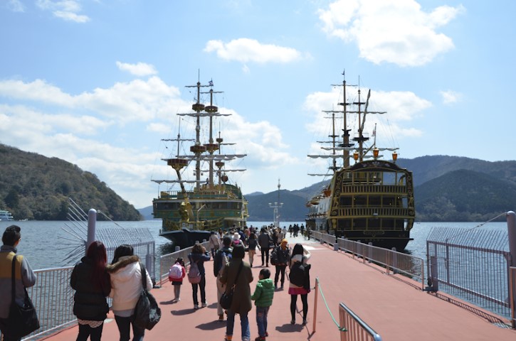 Pirate ship across Lake Ashi